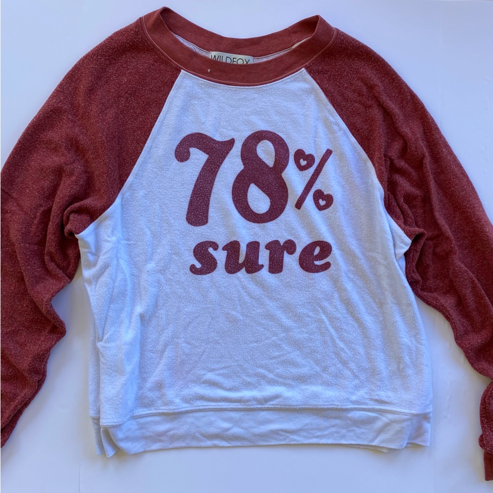 Red and White Wildfox Sweater size Medium